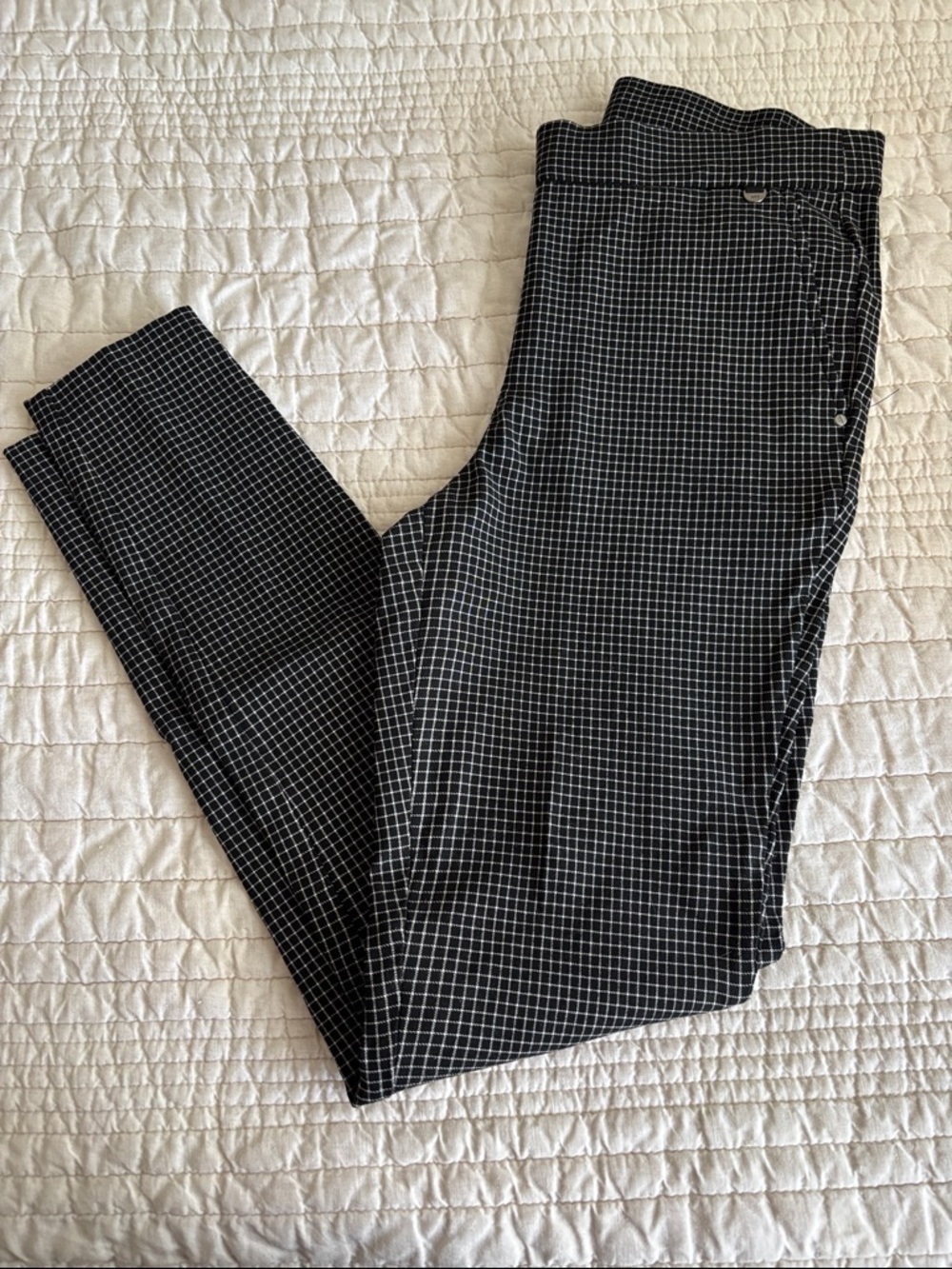 Jones New York Women's Grid Pattern Stretch Pants Size Small